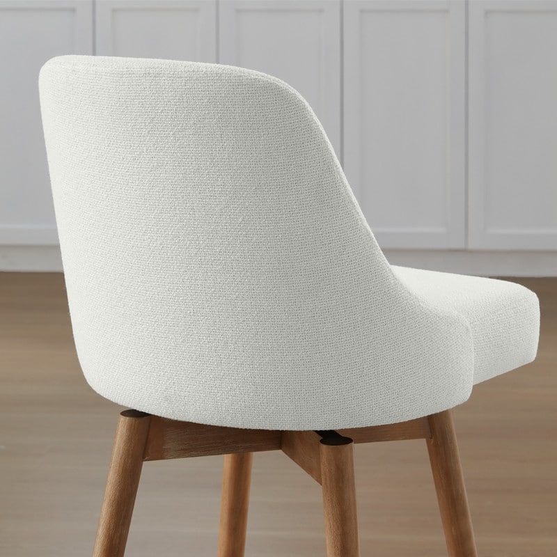 Rachel Upholstered Counter Height Swivel Barstool with Back Set of 2