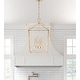 preview thumbnail 1 of 3, 25" Large Rustic Antiqued Gold Open Geometric Lantern