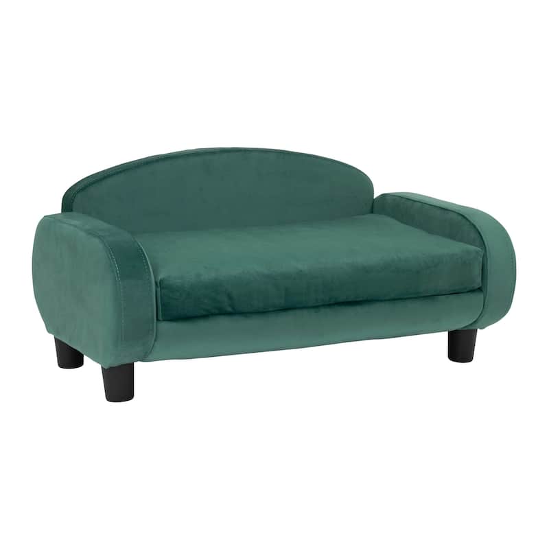 Paws & Purrs Modern Pet Sofa Bed Low-Back Lounger for Dogs & Cats – Removable Washable Mattress Cover - Small - Teal