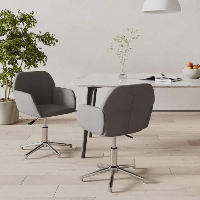 vidaXL Swivel Dining Chairs 2 pcs multi color Fabric