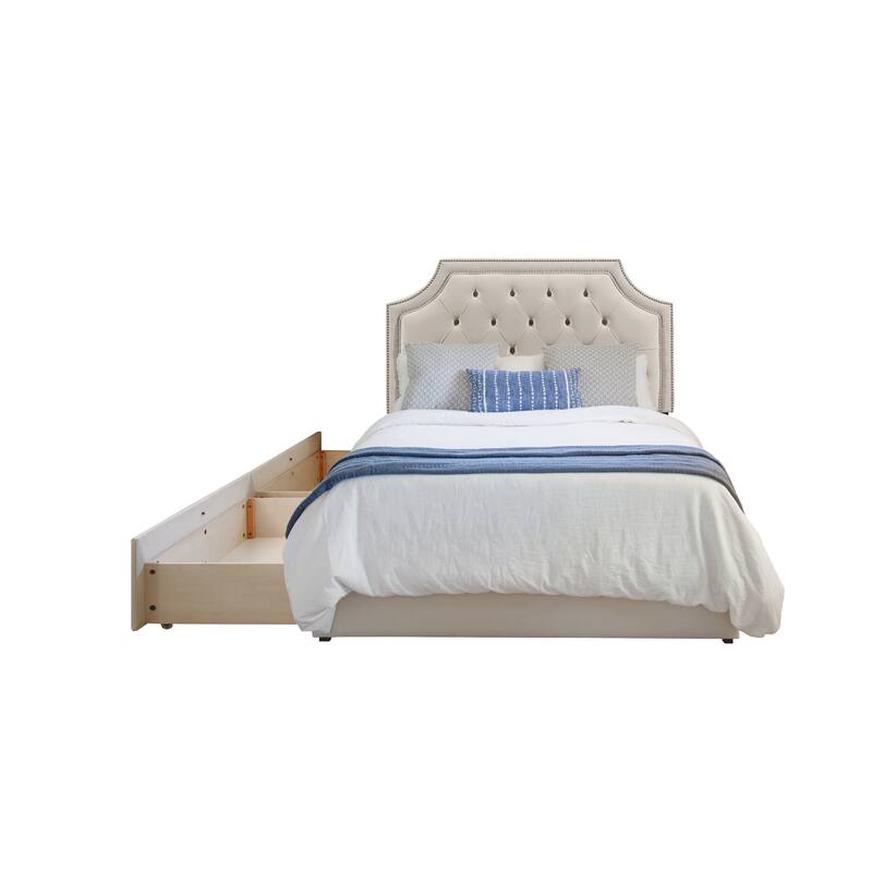 Aubrey "Mammoth" Upholstered Platform 2 Drawer Storage Bed