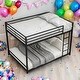 preview thumbnail 2 of 6, Full Over Full Metal Bunk Bed Frame With Safety Guard Rails,Easy Assembly Black