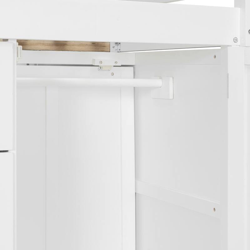 Full Size Bunk Bed with Built-in Drawers, Wardrobe & Ladder by Harper&Bright Designs