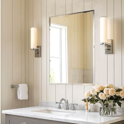 Bathroom Wall Mirror Beveled Frameless for Living Room, Vanity
