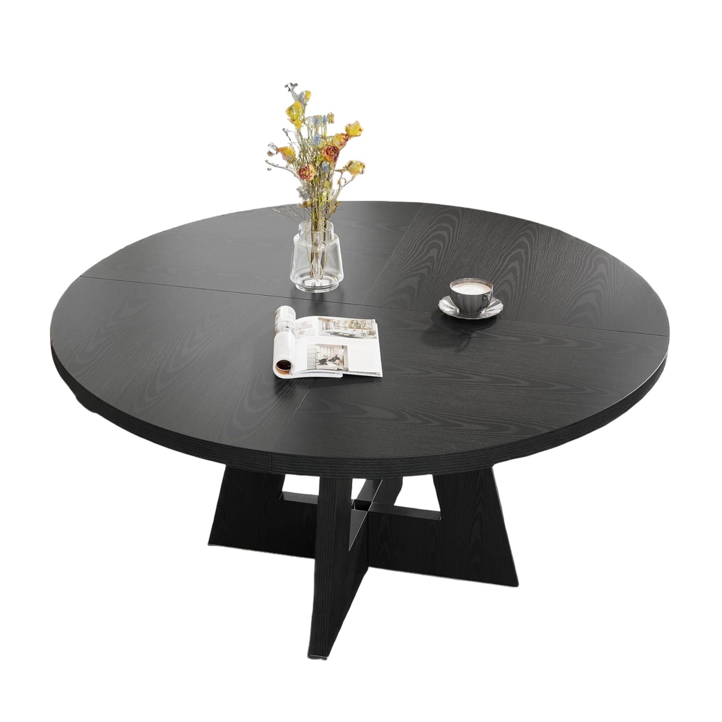 47 inch Round Dining Table with Heavy-Duty Metal Frame, Seat for 4