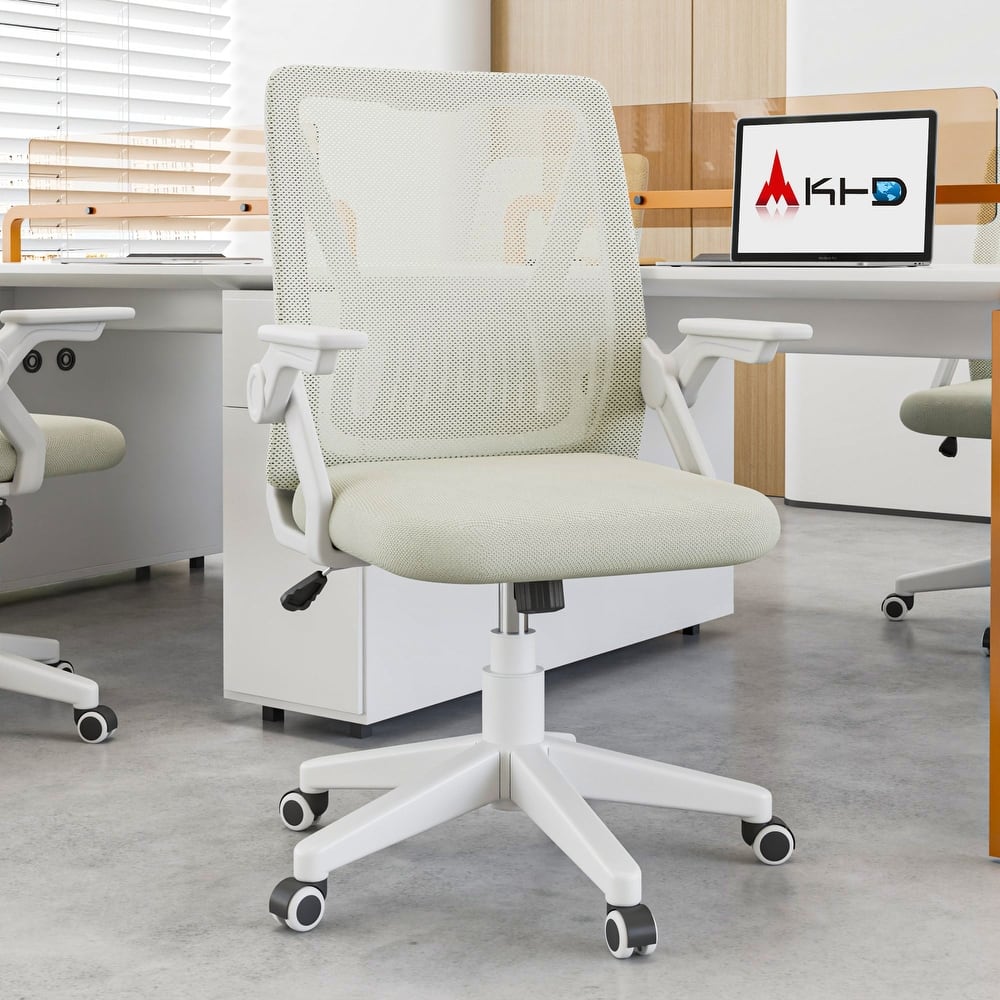 VECELO Translucent Mesh Office Chair with 360° Swivel Adjustable Height 90° Lifting Armrests for Home Office & Gaming Chair