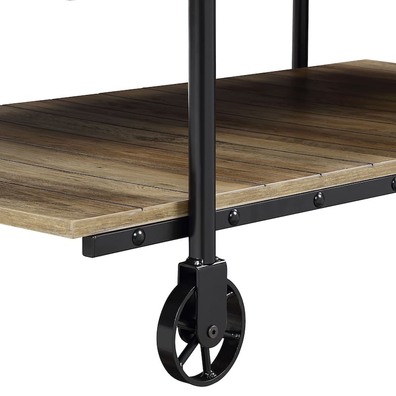 Hyssop Farmhouse Steel 3-Piece Coffee Table Set with Shelf by Furniture of America