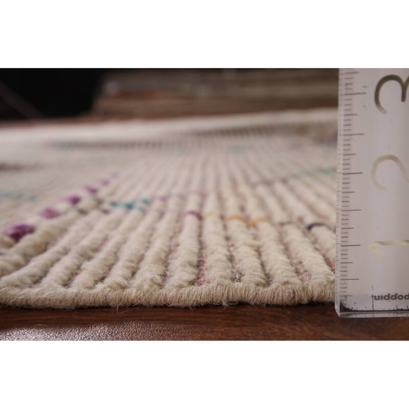 Trellis Moroccan Area Rug Hand-Knotted Tribal Wool Carpet - 5'8"x 9'7"
