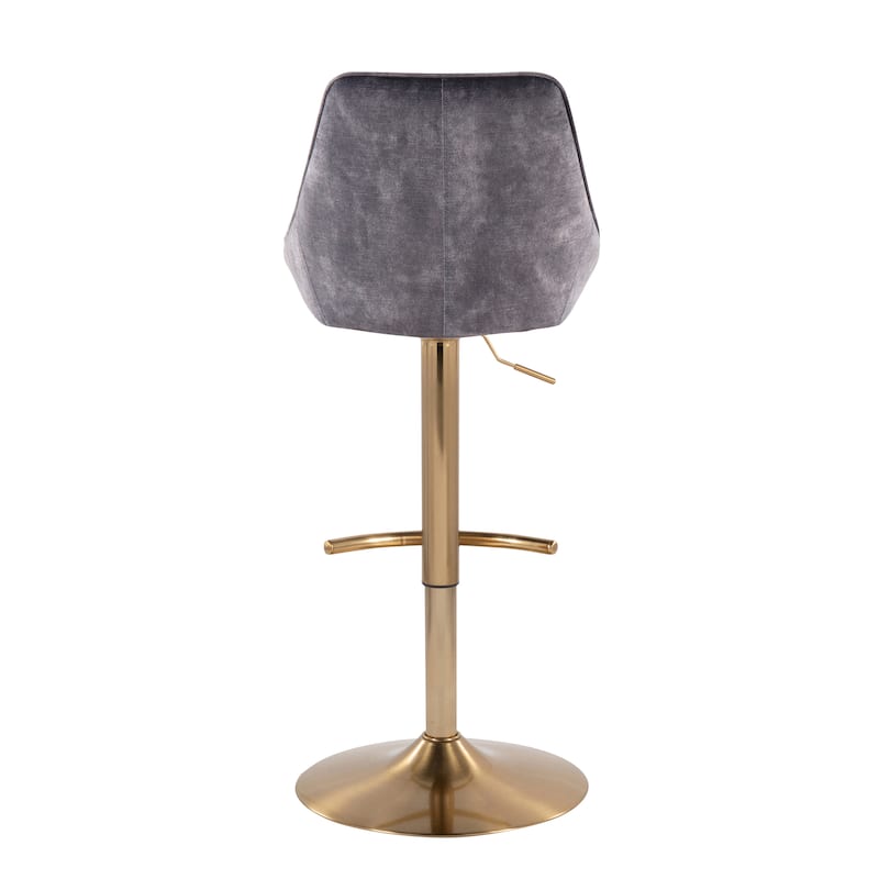 Silver Orchid Alba Adjustable Bar Stool with Rounded T Footrest (Set of 2)