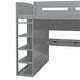 preview thumbnail 58 of 78, Twin/Full Size Loft Bed with Bulit-in Desk and Wardrobes, Solid Wood Kids Loft Bedframe with 4 Drawers and Storage Shelves