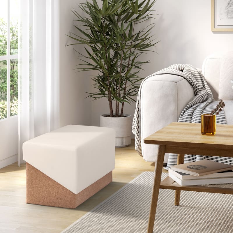 Seville Classics The Vineyard Collection Rectangular Cork Storage Trunk Ottoman