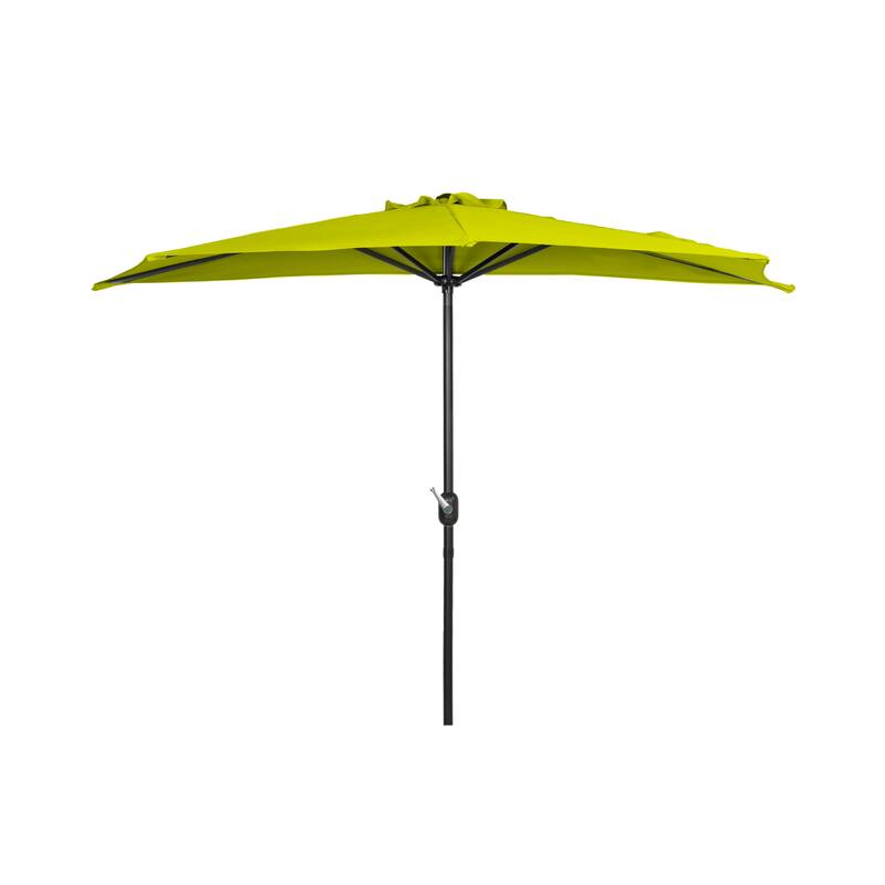 9' Sutton Half Round All-Weather Crank Patio Umbrella