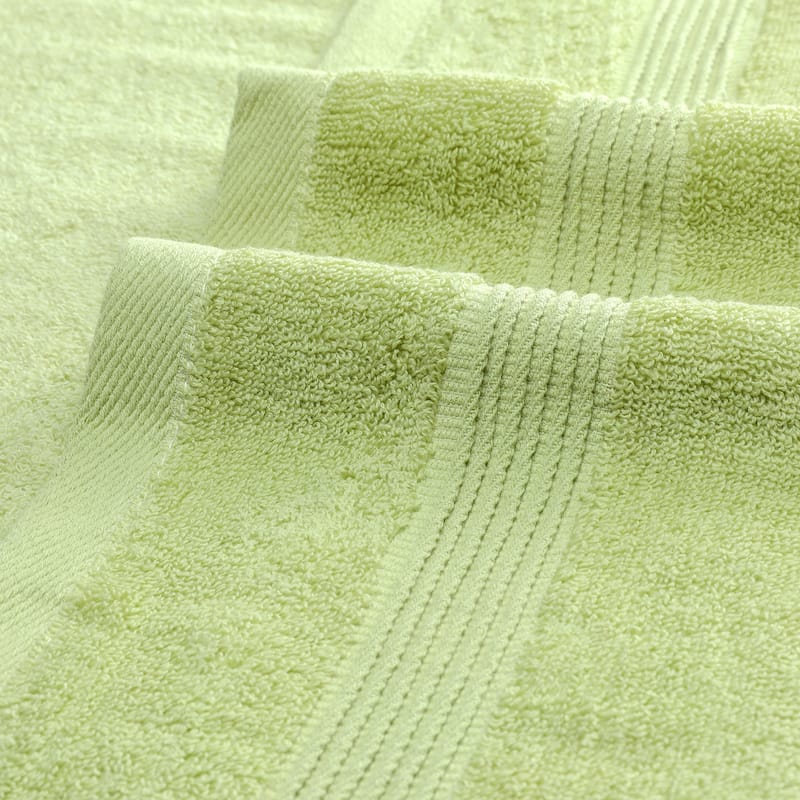 Soft Bath Towels, 2 Pack Stripes Large Bathroom Towels Set Highly Absorbent Towels for Bathroom 28" x 56" - Green