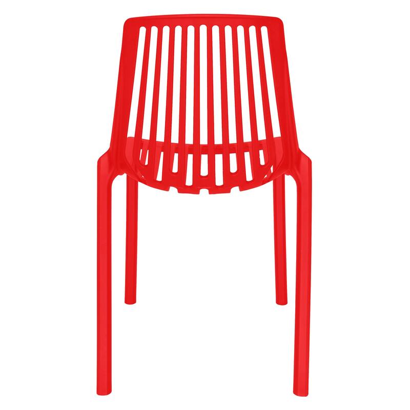 LeisureMod Acken Mid-Century Modern Plastic Dining Chair, Set of 4 - 30.7"