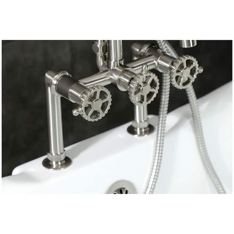 Kingston Brass AE810.CG Fuller Deck Mounted Tub Filler with Built-In
