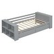 preview thumbnail 6 of 26, Daybed with Storage Shelves and 2 Drawers, Wood Sofa Bed Frame Storage Platform Bed for Kids Adults, No Box Spring Needed