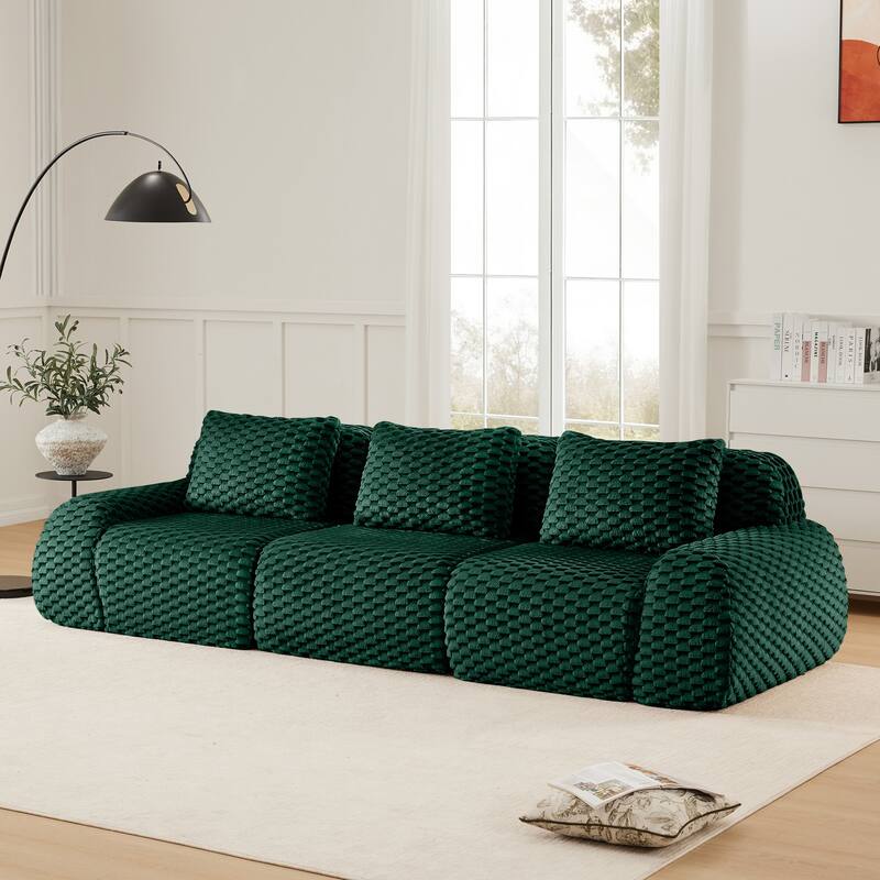 114" Modern Modular Sectional Sofa for Living Room,Boneless Sofa,Deep Seat,Buckle Connection,Anti-slip Design