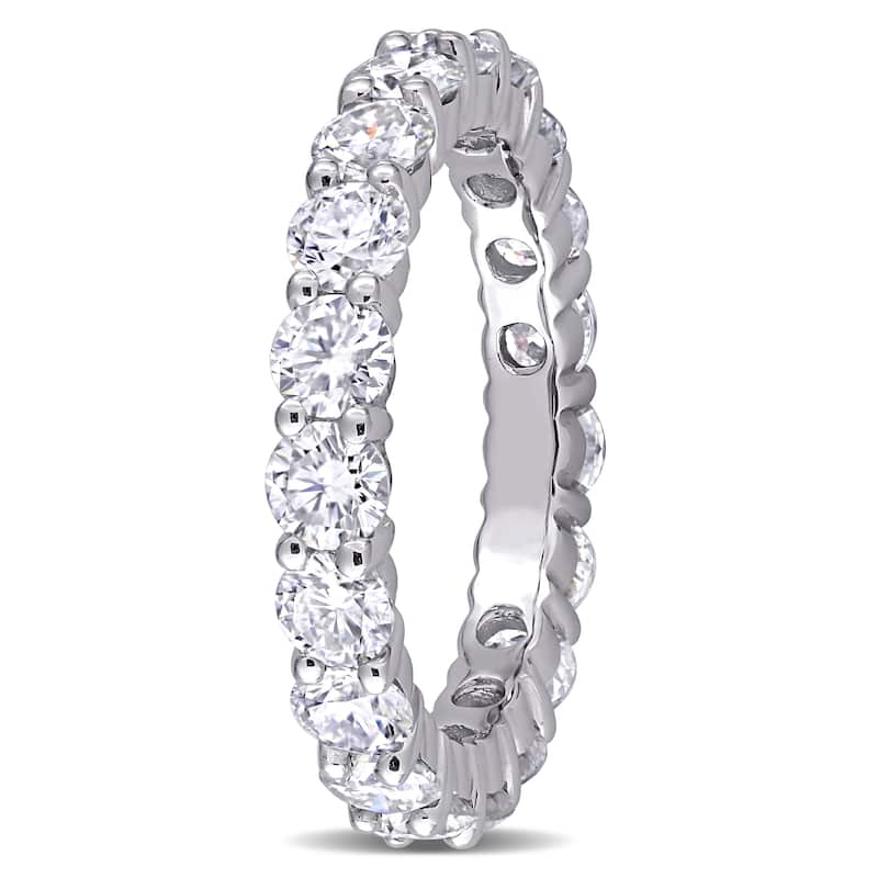 Round 2 3/4ct TGW Moissanite Full Eternity Band in 10k White Gold by Miadora