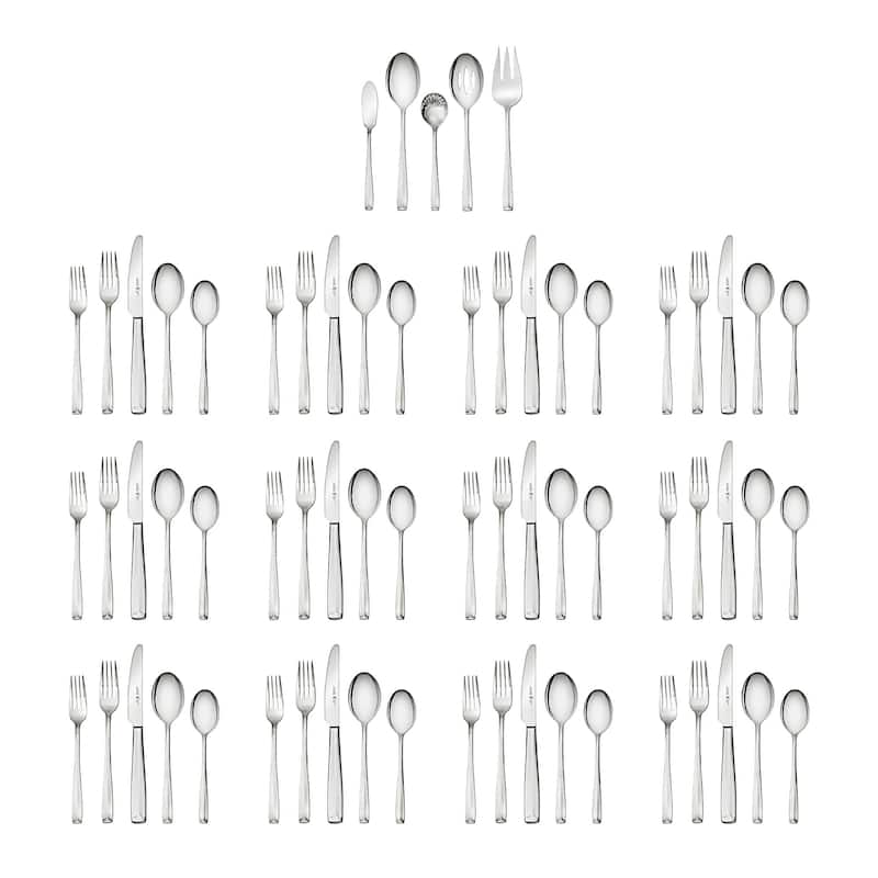 Henckels Lani Flatware Set, 65-Piece, Silver - 65-pc