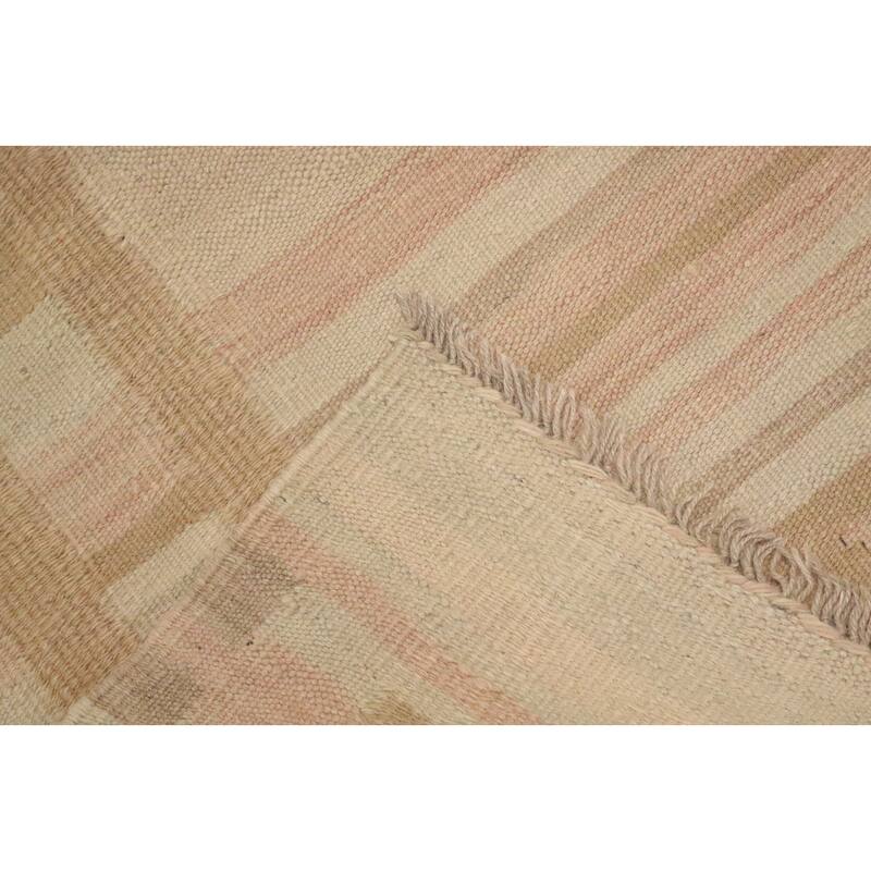 Hand Woven Oriental 100% Wool Carpet Southwestern Tribal Green Kilim Area Rug - 9' 3'' X 6' 0''