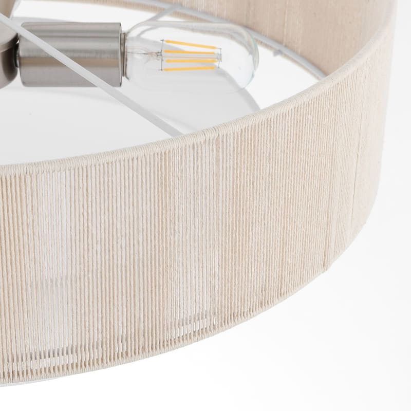 GetLedel 4-light Hand Woven Rope Drum Semi-flush Mount Chandelier - Beige