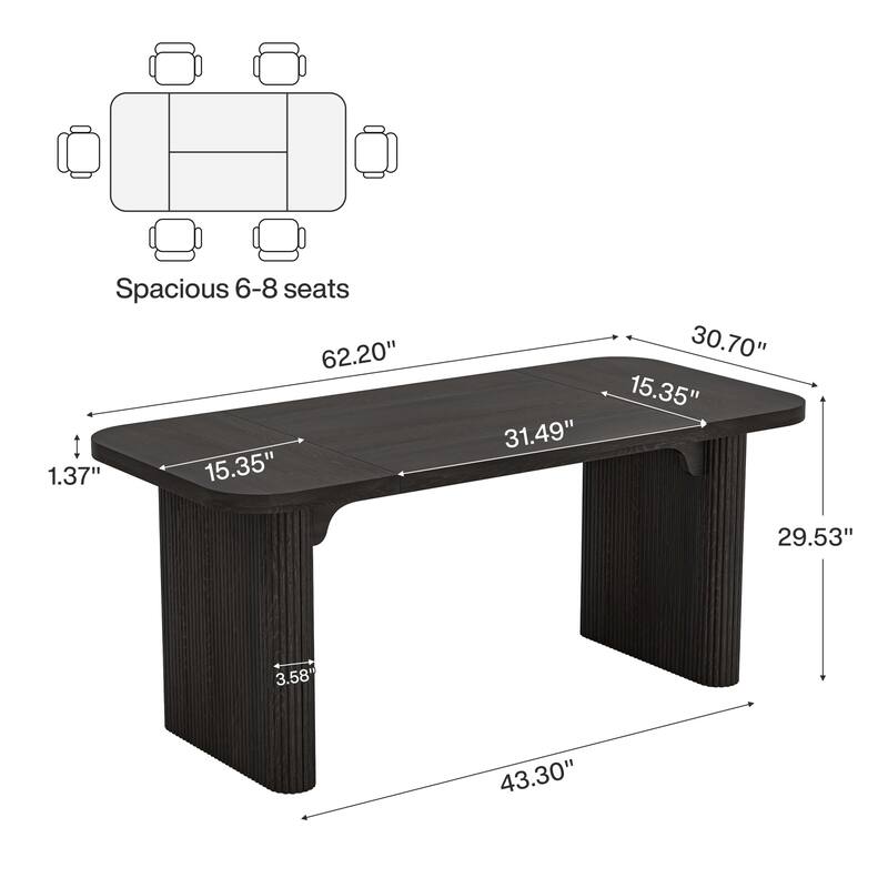 63'' Computer Desk for Home Office, Simple Rectangular Writing Table for Study Room Bedroom