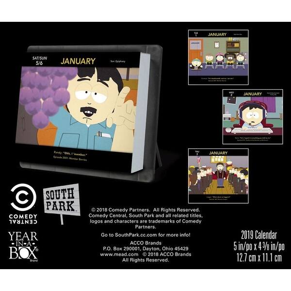 Shop 2019 South Park 2019 Desk Calendar Comedy Tv By Acco Brands