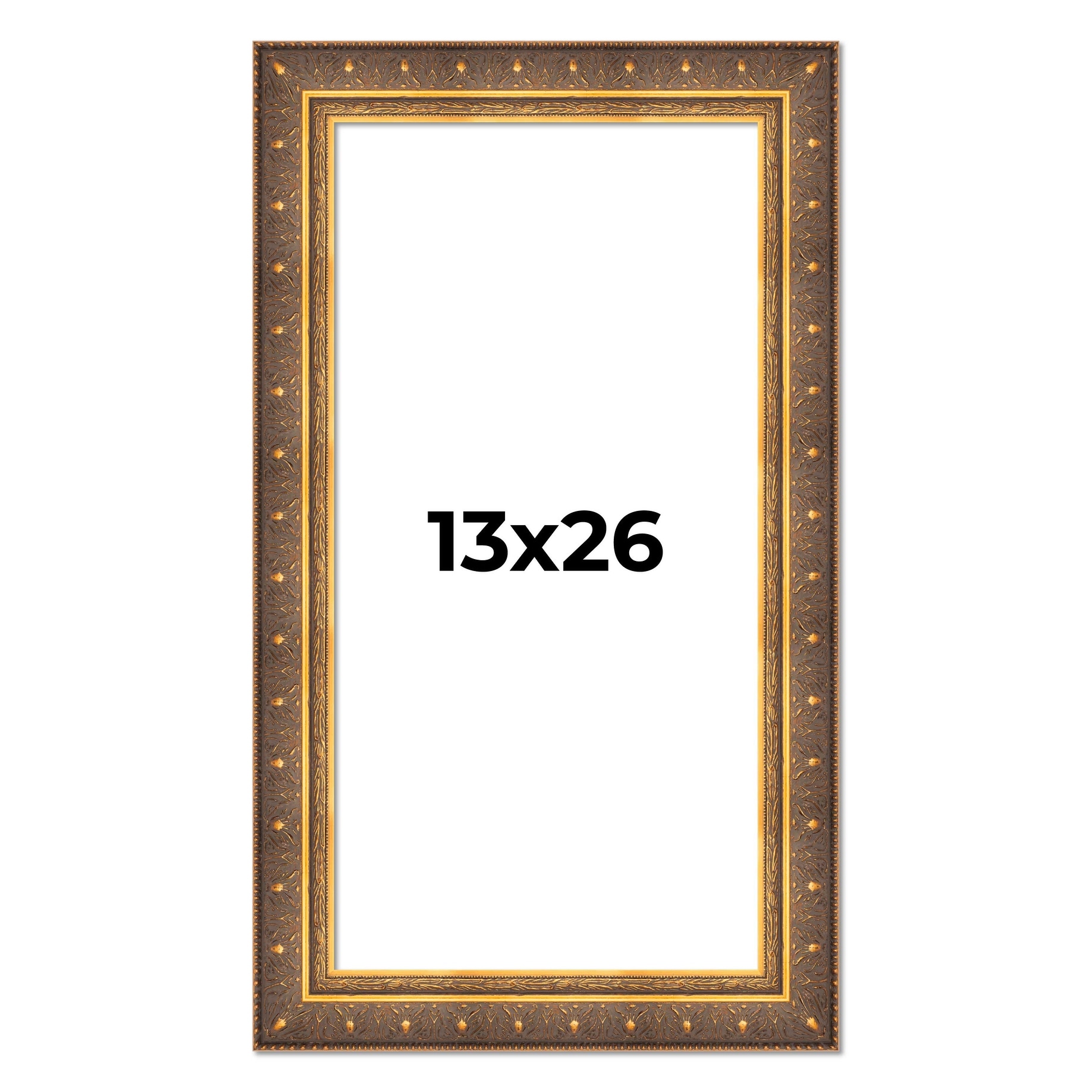 13x26 Frame Gold Real Wood Picture Frame inches Interior Frame Depth 1 inches Museo Bronze Ornate Photo Frame with UV Acrylic