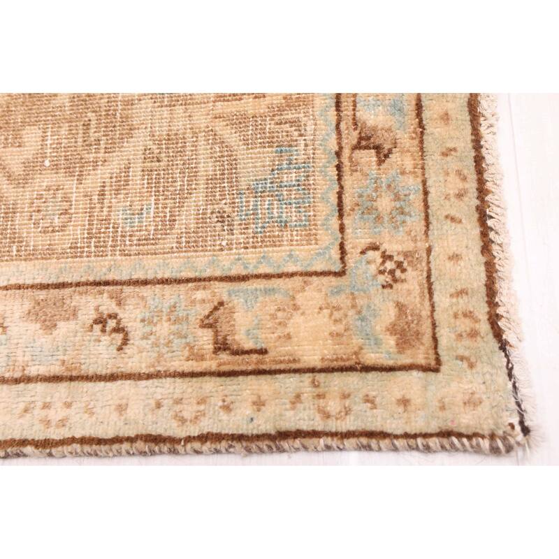 ECARPETGALLERY Hand-knotted Antalya Vintage Tan Wool Rug - 9'4 x 12'6