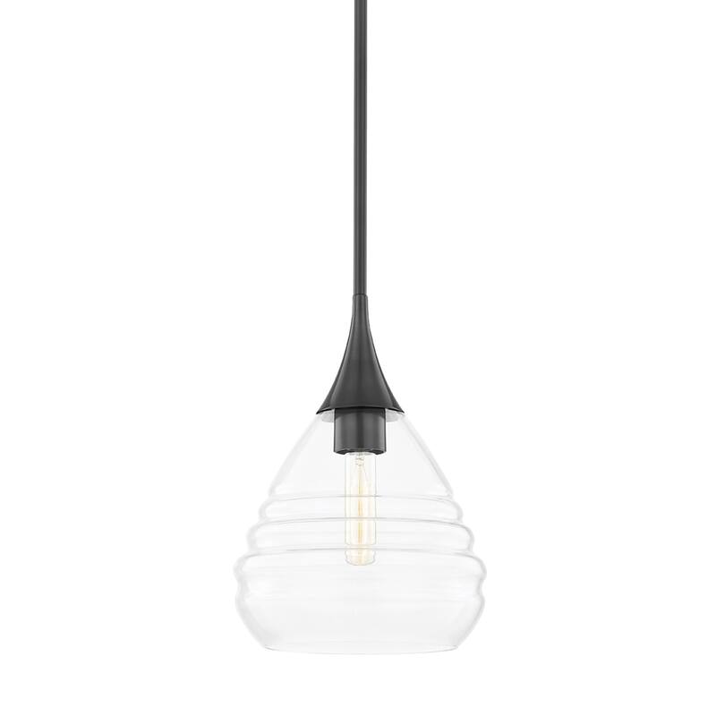 Mitzi by Hudson Valley Marissa 13-inch Pendant with Clear Glass - Old Bronze