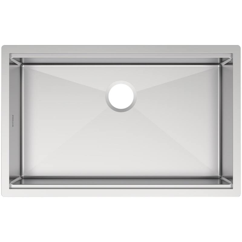 Whitehaus WHSW3019 30" Undermount Single Basin Stainless Steel Modern - Brushed Stainless Steel