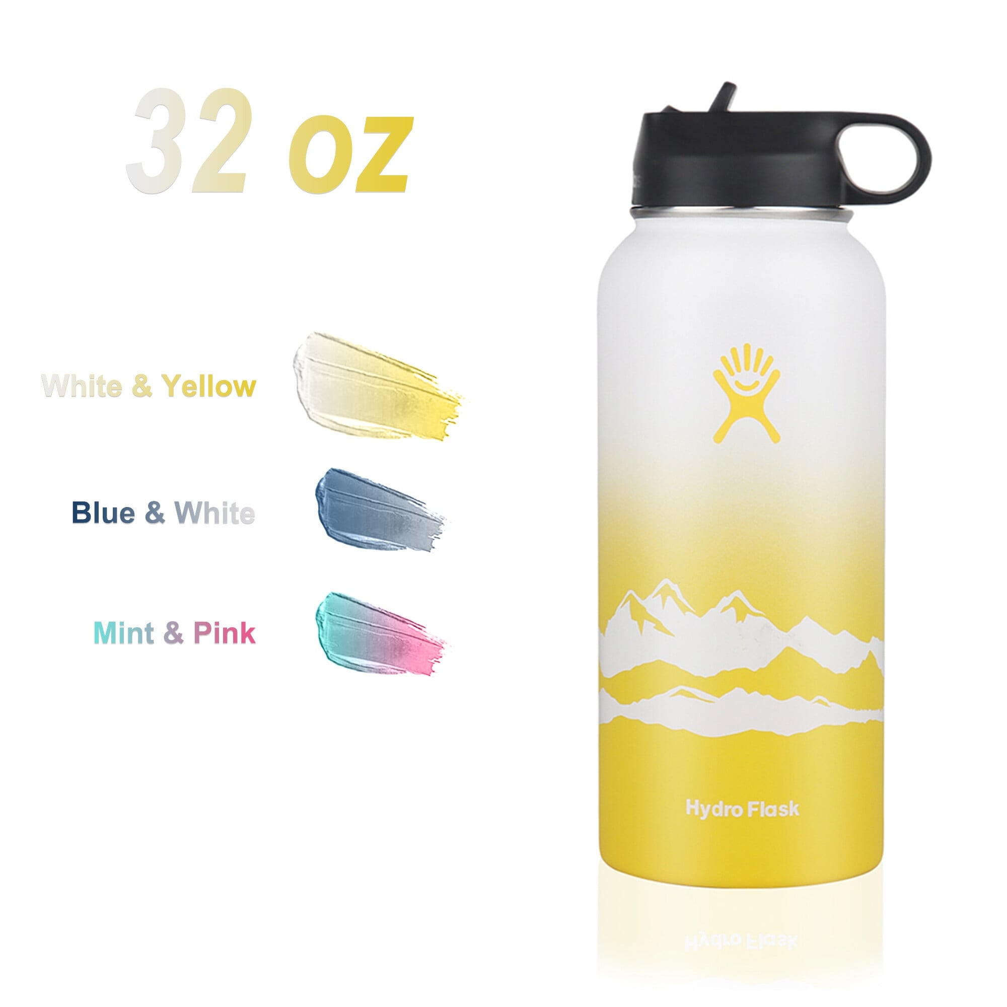 Hydro Flask 32oz Water Bottle Straw Lid Wide Mouth - Mountain New Design -  Bed Bath & Beyond - 39202936