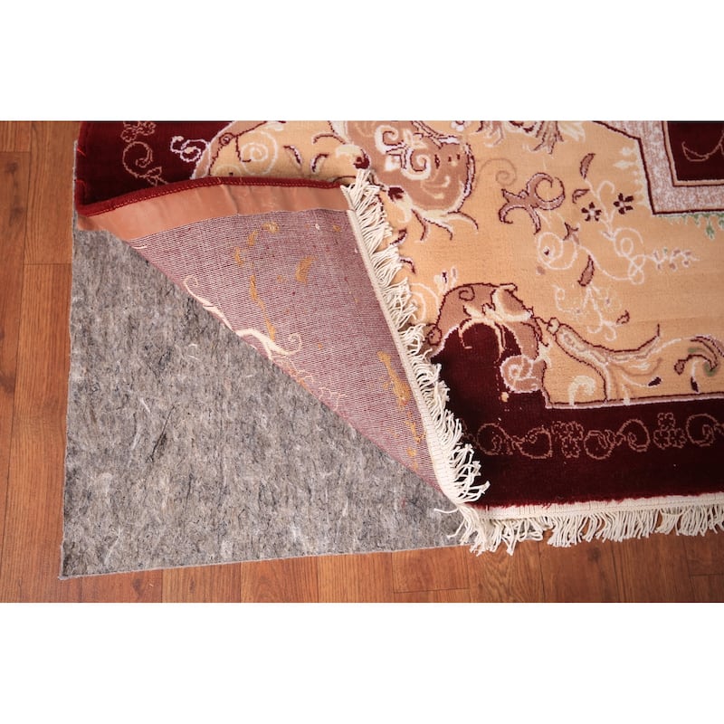 Victorian Style Kashan Turkish Area Rug Machine Made Red Carpet - 8'0" x 11'10"