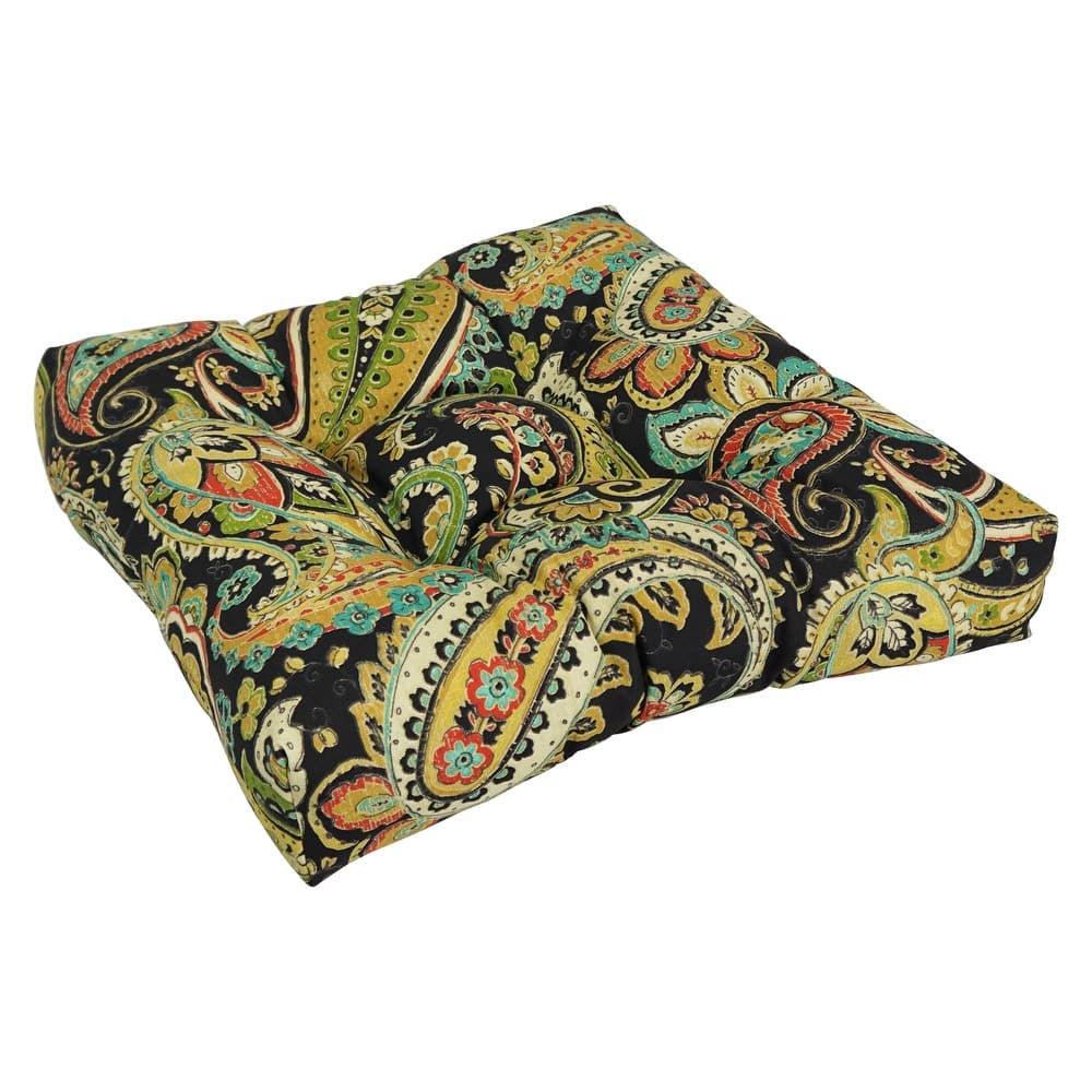 19-inch Square Tufted Indoor/Outdoor Chair Cushion - 19" x 19"