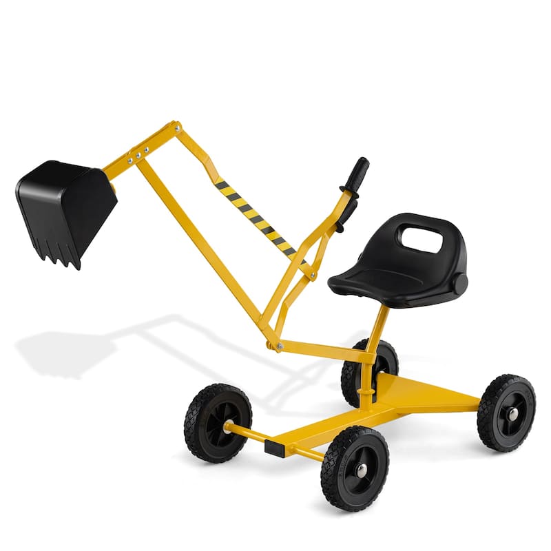 Kids Ride-On Sand Digger Toy with Rotating Seat and Realistic Shovel for Outdoor Play - 47.5" x 16" x 25"