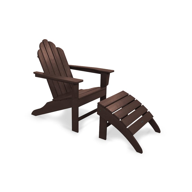 POLYWOOD Long Island Adirondack Chair 2-Piece Set - Mahogany