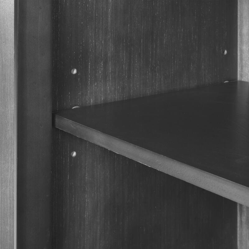 37" MDF Rustic with Adjustable Shelves - Solid Pine Legs & Metal Handles