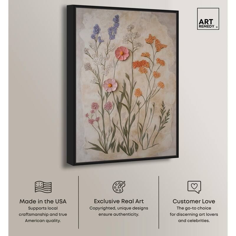 Sculpted Flora Frieze I Canvas by Art Remedy