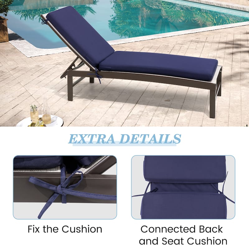 Pellebant Outdoor Patio Chaise Lounge Cushion
