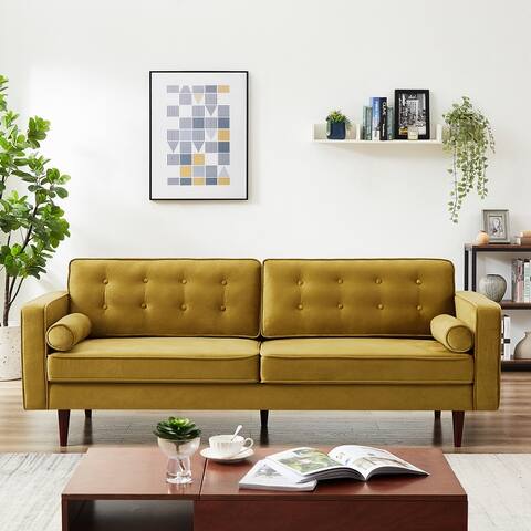 Kerry Mid-Century Modern Tufted Back Velvet Sofa