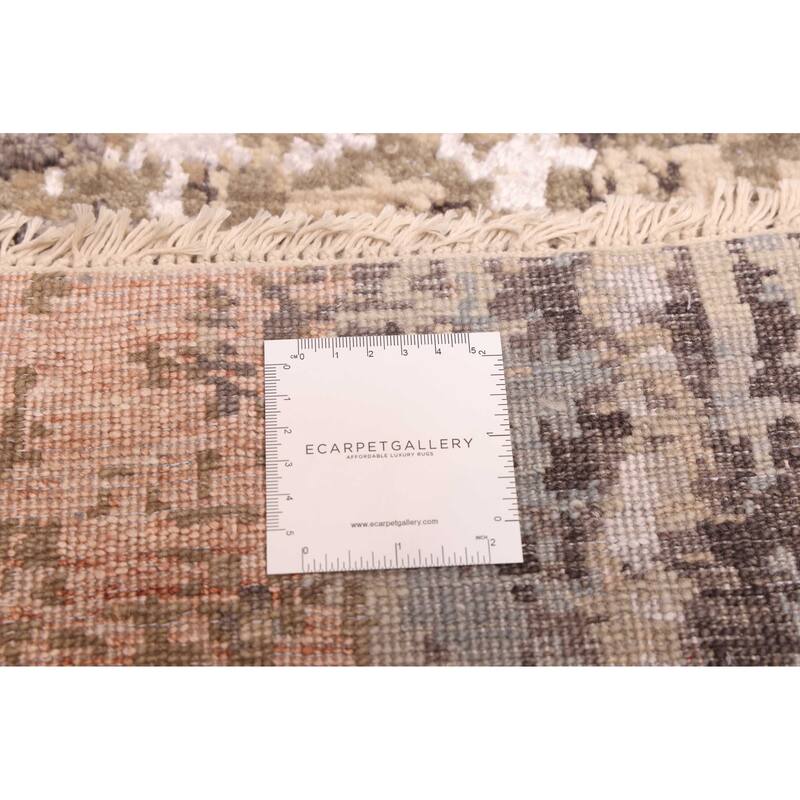 ECARPETGALLERY Hand-knotted Legacy Taupe Silk, Wool Rug - 2'5 x 10'2