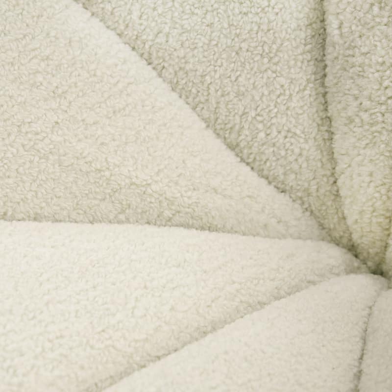 Divani Casa Gadson Contemporary White Sherpa Swivel Chair Accent Chair