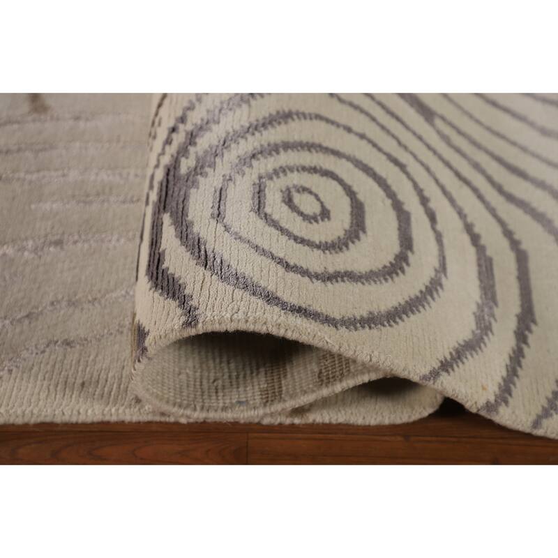 Indian Modern Area Rug Handmade Wool Carpet - 8'11"x 11'8"