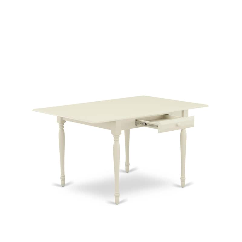 East West Furniture Dining Table Set Contains a Rectangle Kitchen Table and Parson Chairs, Linen White (Pieces Options)