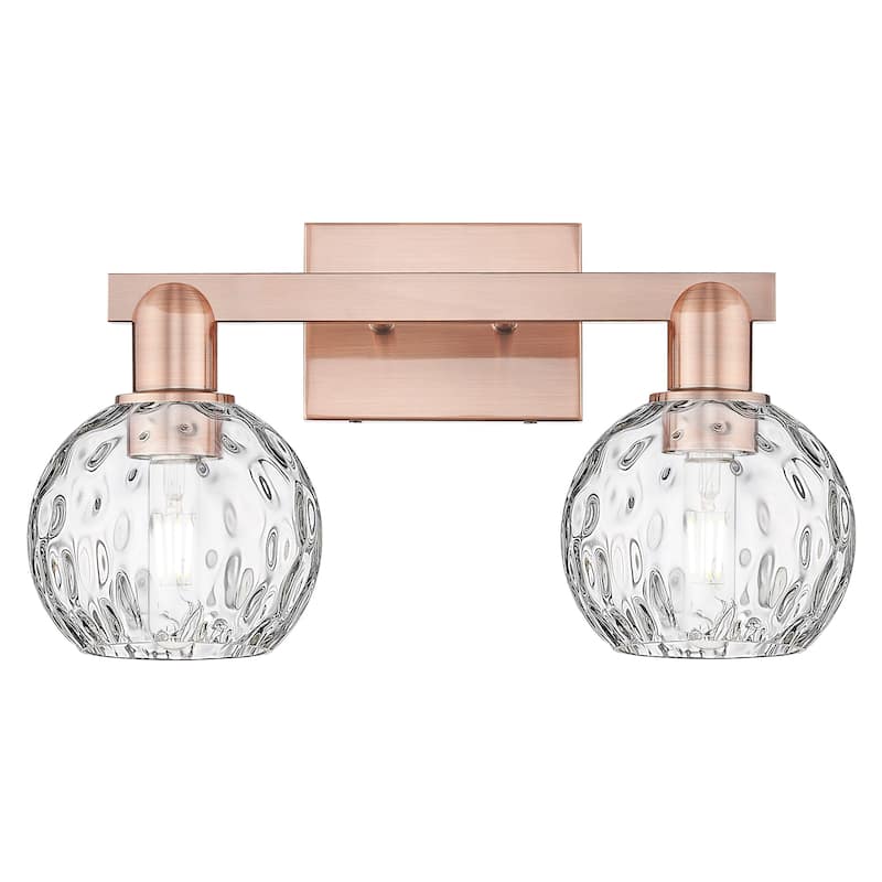 Innovations Lighting 716-2W-10-17 Athens Water Glass Vanity Athens - Antique Copper / Clear Water Glass