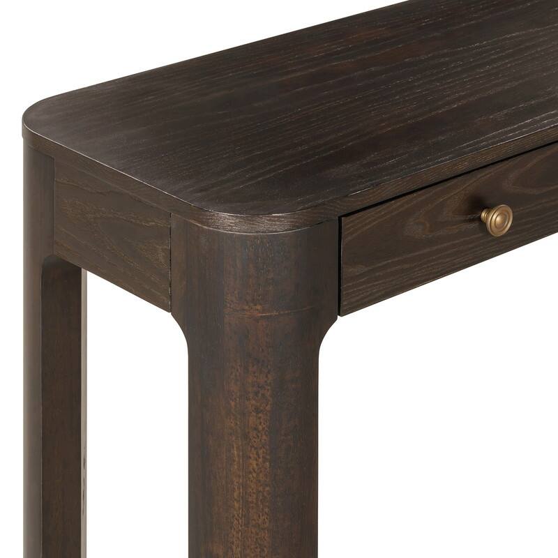 Rustic 52" Console Table with Drawers and Curved Legs for Entryway or Living Room Decor