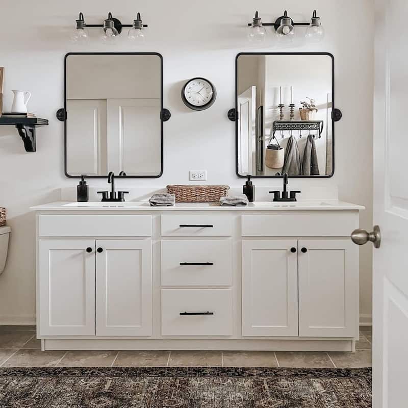 TEHOME Woodvale Rectangle Metal Pivot Bathroom Mirror