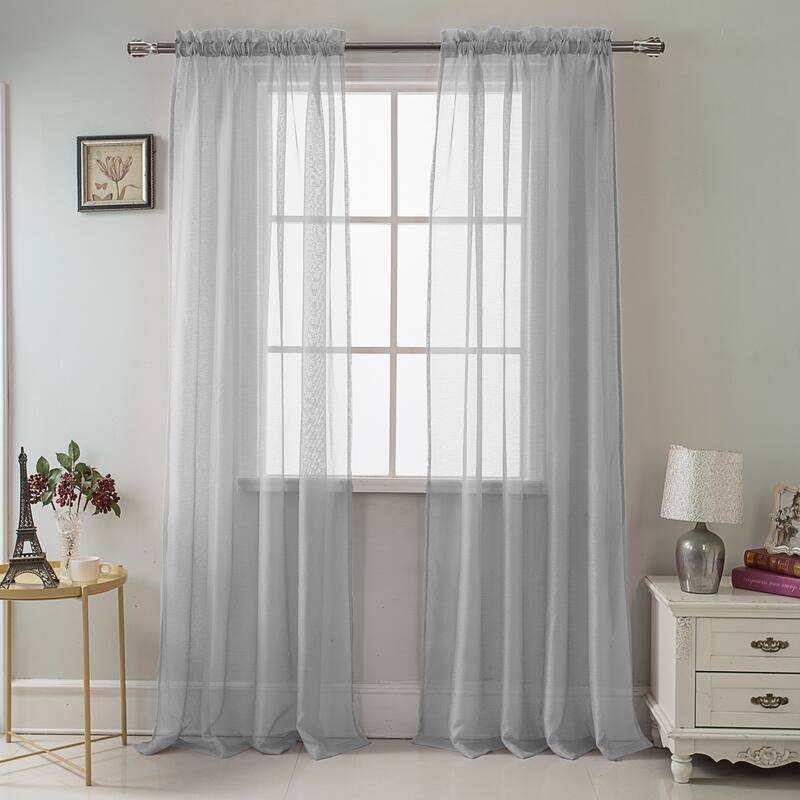 RT Designer Collection Celine Sheer 84 or 90-inch Rod Pocket Curtain Panel