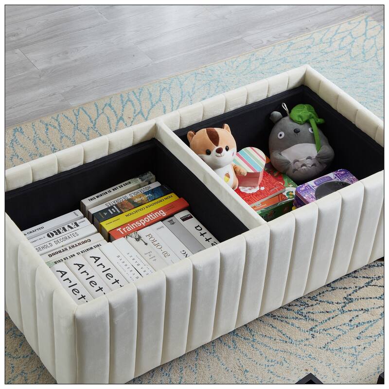45 inch Wide Square CubeStorage Ottoman Bench
