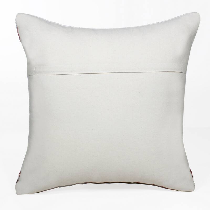 Handwoven Tesserae Mosaic Medallion Square Throw Pillow - 20" - Red and White